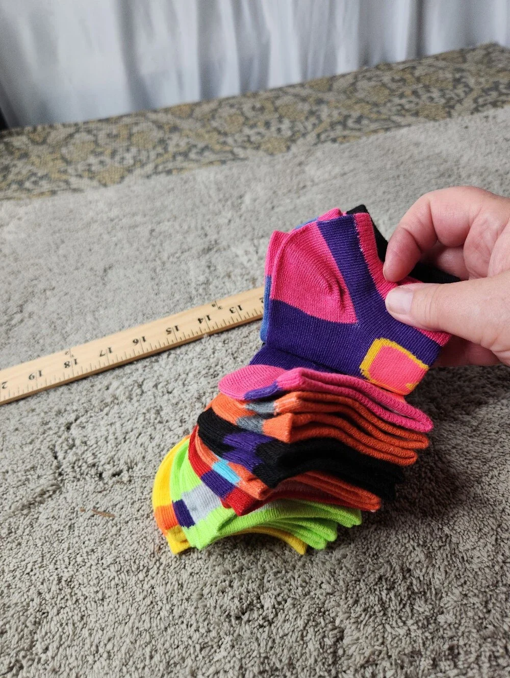 Women's Mega Pack No Show Bright & Colorful Shows - 10 Pack TipiToes  Size 9-11